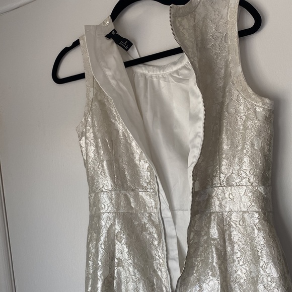 H&M white metallic dress gold flecks nwt bridal bride wedding - Picture 6 of 13